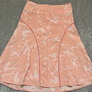 Oilily Peach/Pink Jacquard Floral Toera Flared Knee-Length A-Line Skirt Size 36